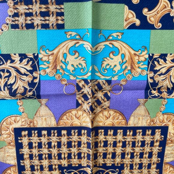 Celine Vintage Cotton Scarf – Baroque Patchwork Motif - Picture 11 of 12